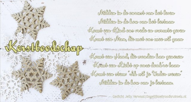 Gedicht Kerstboodschap Jelly Verwaal