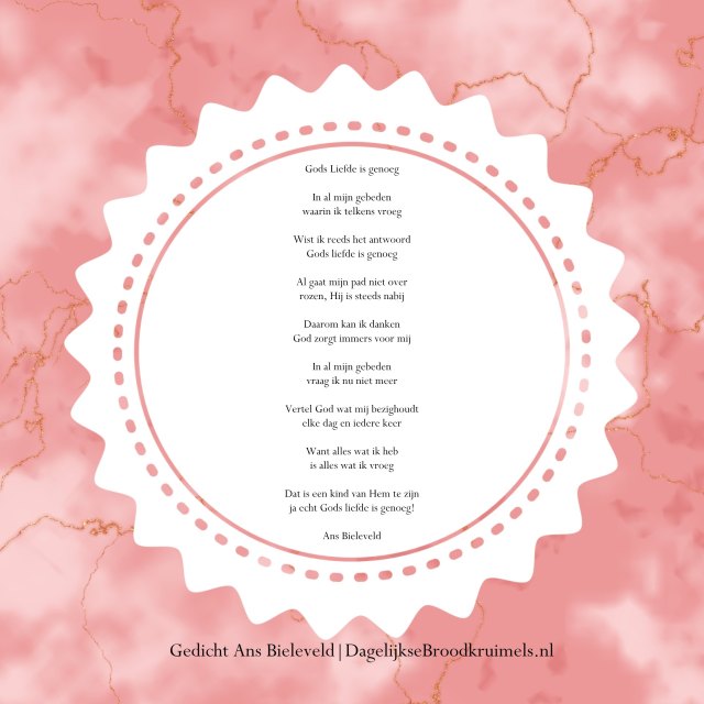 gedicht gods liefde is genoeg